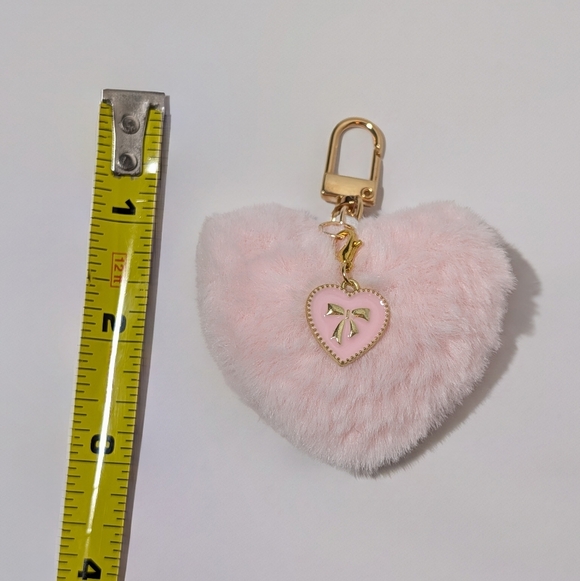 Handcrafted Plush Heart Bag Charm | Mini Luxe Accessory - Picture 2 of 4